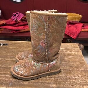 UGG Rainbow Leaf Tropical Palm Tree Style 5914 Kids Boots